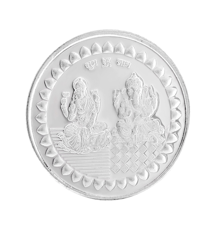 PPJ 999 Purity 5gm Laxmi Ganesh Silver Coin