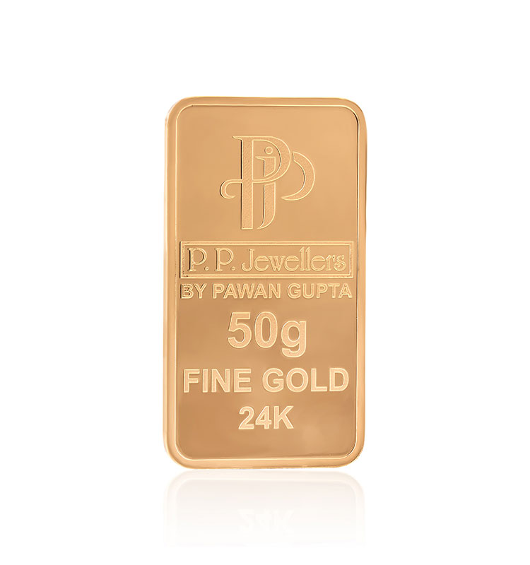 50.g Gold Bar  Assured and certified by government recognized. P.P JEWELLERS BY PAWAN GUPTA